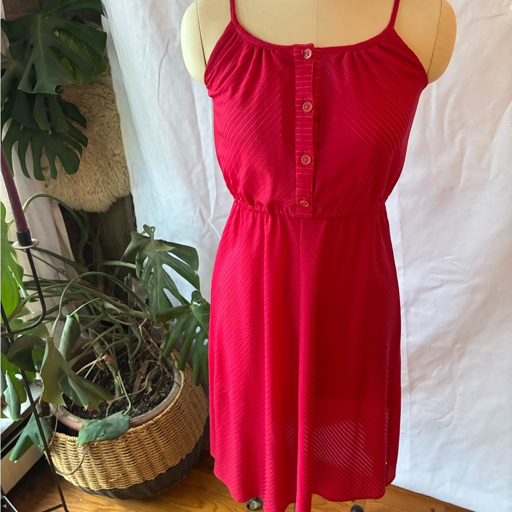 Pink Sleeveless Button-Front Vintage Dress